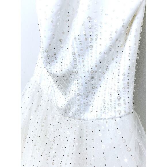 Mori Lee PURE WHITE Wedding Gown 7/8 Princess Tulle Sequins Make Baby Girl Dress - Picture 4 of 10